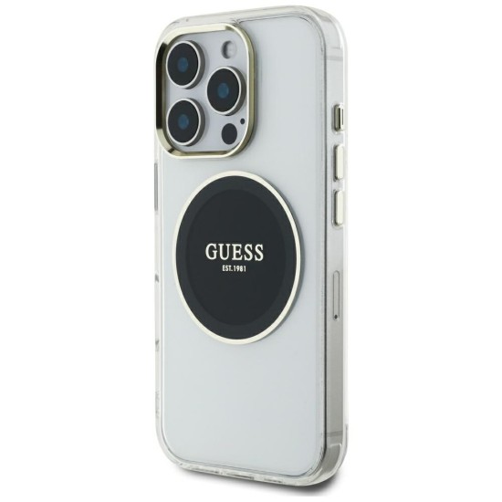 Guess IML Metal Colored Circle Classic Logo MagSafe Case for iPhone 16 Pro Max - Black Guess IML Metal Colored Circle Classic Logo MagSafe Case for iPhone 16 Pro Max - Black
