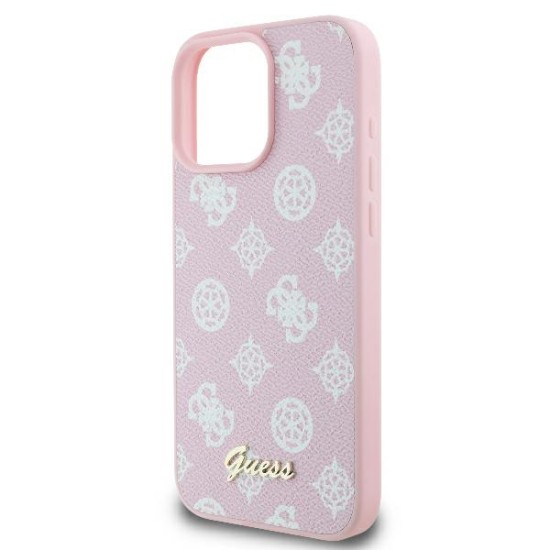 Guess Peony Script Logo MagSafe iPhone 16 Pro Case - Pink Guess Peony Script Logo MagSafe iPhone 16 Pro Case - Pink