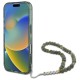 Guess IML Glitter With Pearl Strap MagSafe case for iPhone 16 Plus - green Guess IML Glitter With Pearl Strap MagSafe case for iPhone 16 Plus - green
