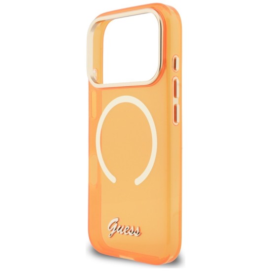 Guess IML Script Metal MagSafe Case for iPhone 17 Pro - Orange Guess IML Script Metal MagSafe Case for iPhone 17 Pro - Orange
