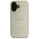 Guess Saffiano Peony Classic Logo MagSafe case for iPhone 16 - gold Guess Saffiano Peony Classic Logo MagSafe case for iPhone 16 - gold
