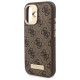 Guess 4G Logo Plate MagSafe iPhone 16 Case - Brown Guess 4G Logo Plate MagSafe iPhone 16 Case - Brown