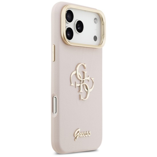 Guess Grained Big 4G & Stand Camera Case for iPhone 17 Pro Max - Pink Guess Grained Big 4G & Stand Camera Case for iPhone 17 Pro Max - Pink