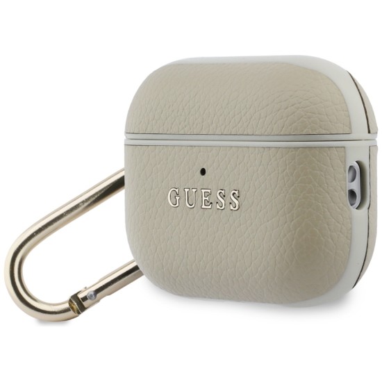 Guess Grained Classic Logo Hook case for AirPods Pro 3 - gold Guess Grained Classic Logo Hook case for AirPods Pro 3 - gold