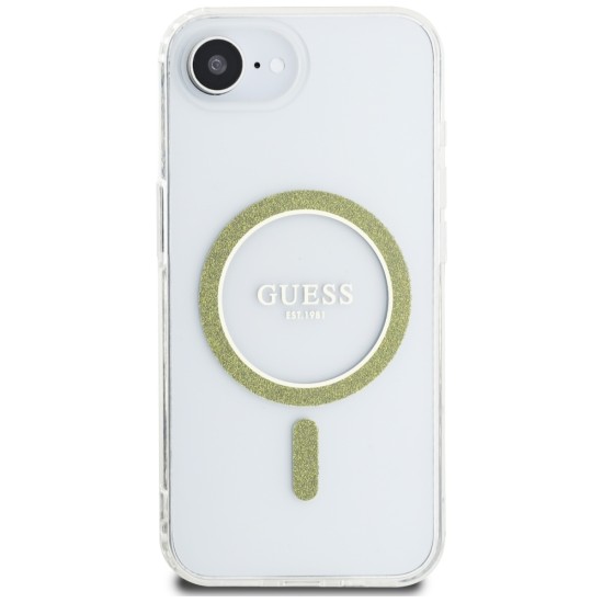 Guess IML Glitter Circle MagSafe iPhone 16e Case - Clear Guess IML Glitter Circle MagSafe iPhone 16e Case - Clear