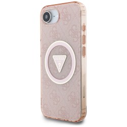 Guess IML Metal Glitter 4G Circle Triangle MagSafe case for iPhone 16e - pink Guess IML Metal Glitter 4G Circle Triangle MagSafe case for iPhone 16e - pink