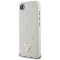 Guess Grained Hot Stamp Peony Triangle Logo MagSafe case for iPhone 16e - beige Guess Grained Hot Stamp Peony Triangle Logo MagSafe case for iPhone 16e - beige