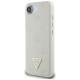 Guess Grained Hot Stamp Peony Triangle Logo MagSafe case for iPhone 16e - beige