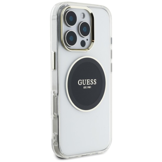 Guess IML Metal Colored Circle Classic Logo MagSafe case for iPhone 16 Pro - black Guess IML Metal Colored Circle Classic Logo MagSafe case for iPhone 16 Pro - black