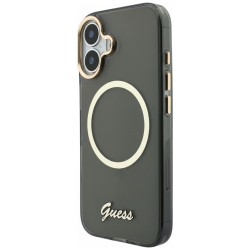 Guess IML Script Metal MagSafe Case for iPhone 17 - Black