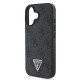 Guess Leather Metal Logo Strass Crossbody Case for iPhone 16 - Black Guess Leather Metal Logo Strass Crossbody Case for iPhone 16 - Black