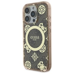 Guess IML Peony On 4G Background MagSafe Case for iPhone 16 Pro - Brown Guess IML Peony On 4G Background MagSafe Case for iPhone 16 Pro - Brown