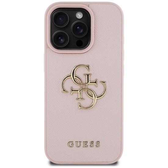 Guess Grained Big 4G Logo Small Classic Logo Case for iPhone 16 Pro - Pink Guess Grained Big 4G Logo Small Classic Logo Case for iPhone 16 Pro - Pink