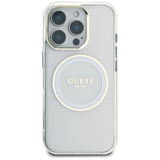 Guess IML Metal Colored Circle Classic Logo MagSafe case for iPhone 16 Pro - white Guess IML Metal Colored Circle Classic Logo MagSafe case for iPhone 16 Pro - white
