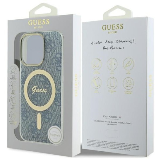 Guess IML 4G MagSafe Case for iPhone 16 Pro Max - Blue Guess IML 4G MagSafe Case for iPhone 16 Pro Max - Blue