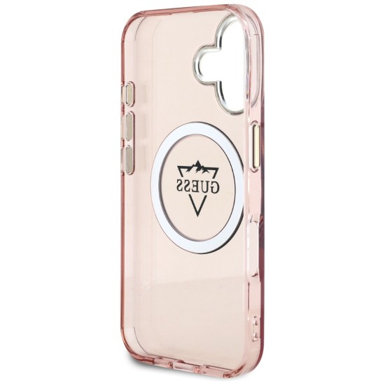 Guess IML Metal Mountain Logo MagSafe iPhone 16 Case - Pink Guess IML Metal Mountain Logo MagSafe iPhone 16 Case - Pink