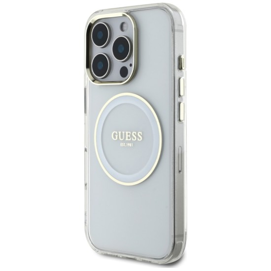 Guess IML Metal Colored Circle Classic Logo MagSafe case for iPhone 16 Pro - white Guess IML Metal Colored Circle Classic Logo MagSafe case for iPhone 16 Pro - white