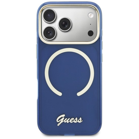 Guess IML Script Metal MagSafe Case for iPhone 17 Pro Max - Blue Guess IML Script Metal MagSafe Case for iPhone 17 Pro Max - Blue