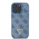 Guess Leather Metal Logo Strass Crossbody Case for iPhone 16 Pro - Blue Guess Leather Metal Logo Strass Crossbody Case for iPhone 16 Pro - Blue
