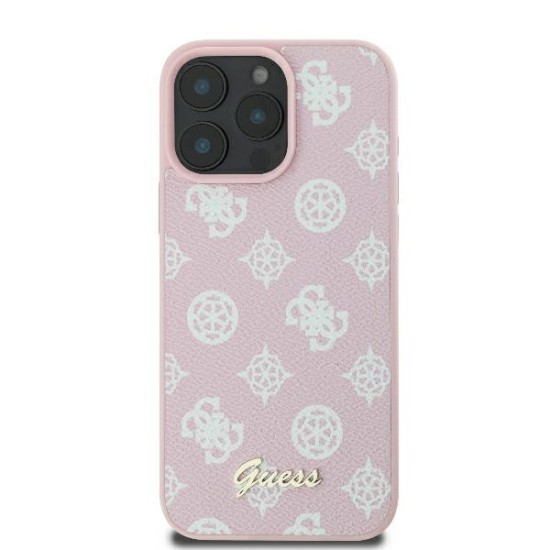 Guess Peony Script Logo MagSafe iPhone 16 Pro Case - Pink Guess Peony Script Logo MagSafe iPhone 16 Pro Case - Pink