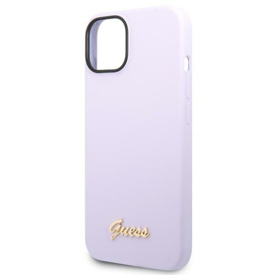 Guess Silicone Vintage Gold Logo Case for iPhone 14 / 15 Plus - Purple Guess Silicone Vintage Gold Logo Case for iPhone 14 / 15 Plus - Purple