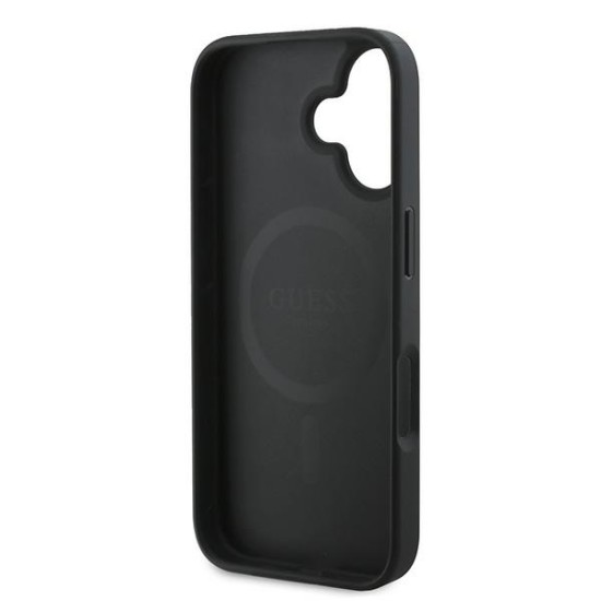 Guess Peony Script MagSafe iPhone 16 Plus Case - Black