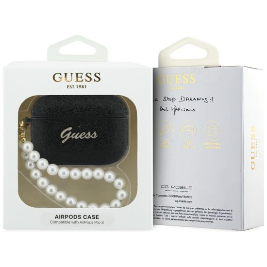 Guess Glitter Pearl Strap Case for AirPods Pro 3 - Black Guess Glitter Pearl Strap Case for AirPods Pro 3 - Black