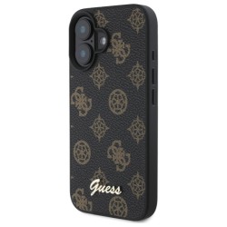 Guess Peony Script MagSafe iPhone 16 Case - Black Guess Peony Script MagSafe iPhone 16 Case - Black