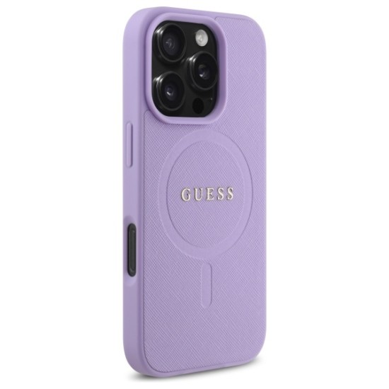 Guess Saffiano MagSafe case for iPhone 16 Pro - purple Guess Saffiano MagSafe case for iPhone 16 Pro - purple