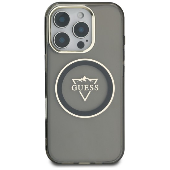 Guess IML Metal Mountain Logo MagSafe iPhone 16 Pro Max Case - Black Guess IML Metal Mountain Logo MagSafe iPhone 16 Pro Max Case - Black