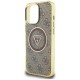 Guess IML Metal Glitter 4G Circle Triangle MagSafe Case for iPhone 16 Pro - Brown Guess IML Metal Glitter 4G Circle Triangle MagSafe Case for iPhone 16 Pro - Brown
