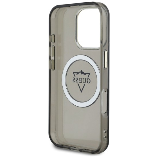 Guess IML Metal Mountain Logo MagSafe iPhone 16 Pro Max Case - Black Guess IML Metal Mountain Logo MagSafe iPhone 16 Pro Max Case - Black