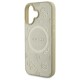 Guess Saffiano Peony Classic Logo MagSafe case for iPhone 16 - gold Guess Saffiano Peony Classic Logo MagSafe case for iPhone 16 - gold