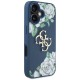 Guess Grained Roses Big 4G logo case for iPhone 16 - blue Guess Grained Roses Big 4G logo case for iPhone 16 - blue