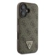 Guess Leather Metal Logo Strass Crossbody Case for iPhone 16 - Brown Guess Leather Metal Logo Strass Crossbody Case for iPhone 16 - Brown