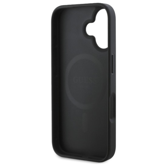 Guess Peony Script MagSafe iPhone 16 Case - Black
