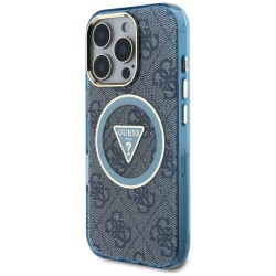 Guess IML Metal Glitter 4G Circle Triangle MagSafe Case for iPhone 16 Pro Max - Blue Guess IML Metal Glitter 4G Circle Triangle MagSafe Case for iPhone 16 Pro Max - Blue