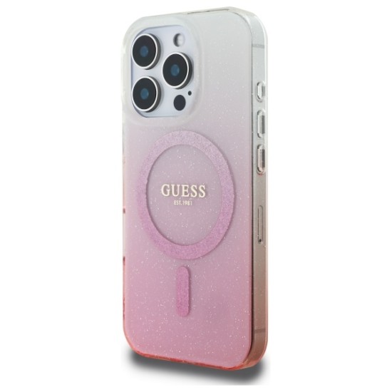 Guess IML Glitter Gradient MagSafe Case for iPhone 16 Pro - Pink Guess IML Glitter Gradient MagSafe Case for iPhone 16 Pro - Pink