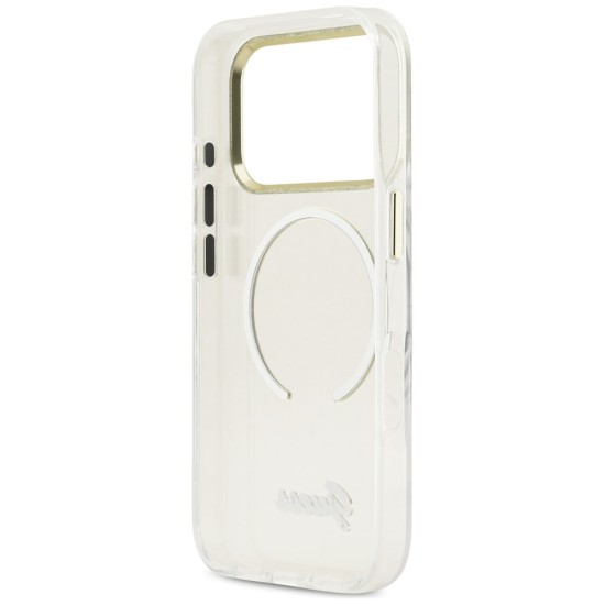 Guess IML Script Metal MagSafe Case for iPhone 17 Pro Max - Clear