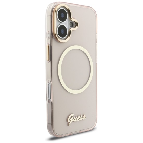 Guess IML Script Metal MagSafe Case for iPhone 17 - Pink Guess IML Script Metal MagSafe Case for iPhone 17 - Pink
