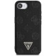 Guess Grained Hot Stamp Peony Triangle Logo MagSafe Case for iPhone 16e - Black