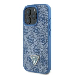 Guess Leather Metal Logo Strass Crossbody Case for iPhone 16 Pro - Blue Guess Leather Metal Logo Strass Crossbody Case for iPhone 16 Pro - Blue