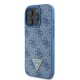 Guess Leather Metal Logo Strass Crossbody Case for iPhone 16 Pro - Blue Guess Leather Metal Logo Strass Crossbody Case for iPhone 16 Pro - Blue