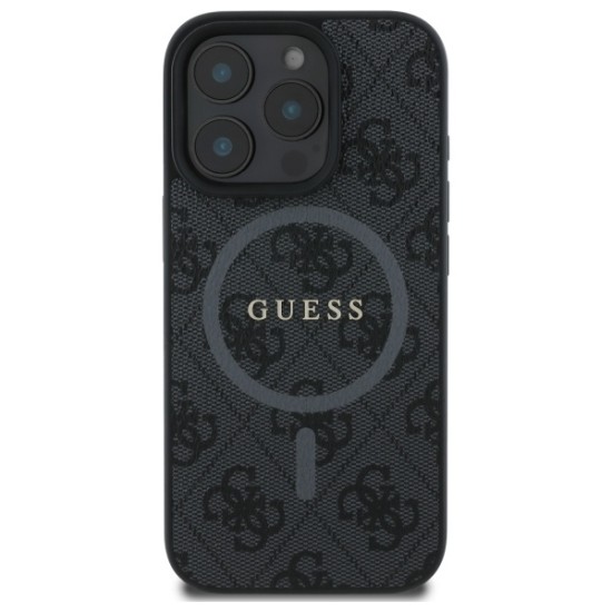 Guess 4G Ring Classic Logo MagSafe case for iPhone 16 Pro Max - black