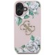 Guess Grained Roses Big 4G logo iPhone 16 case - pink Guess Grained Roses Big 4G logo iPhone 16 case - pink