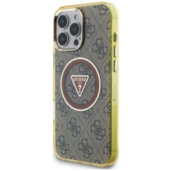 Guess IML Metal Glitter 4G Circle Triangle MagSafe Case for iPhone 16 Pro - Brown Guess IML Metal Glitter 4G Circle Triangle MagSafe Case for iPhone 16 Pro - Brown
