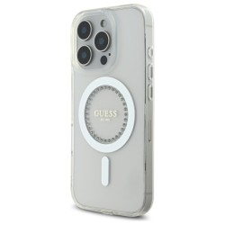 Guess IML Rhinestones MagSafe Case for iPhone 16 Pro - White Guess IML Rhinestones MagSafe Case for iPhone 16 Pro - White