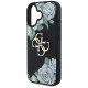 Guess Grained Roses Big 4G logo case for iPhone 16 - black Guess Grained Roses Big 4G logo case for iPhone 16 - black