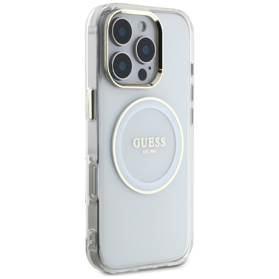 Guess IML Metal Colored Circle Classic Logo MagSafe case for iPhone 16 Pro - white Guess IML Metal Colored Circle Classic Logo MagSafe case for iPhone 16 Pro - white