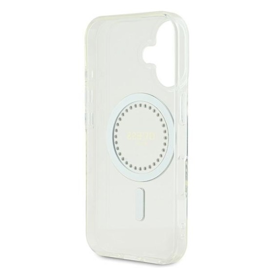 Guess IML Rhinestones MagSafe Case for iPhone 16 Plus - White Guess IML Rhinestones MagSafe Case for iPhone 16 Plus - White